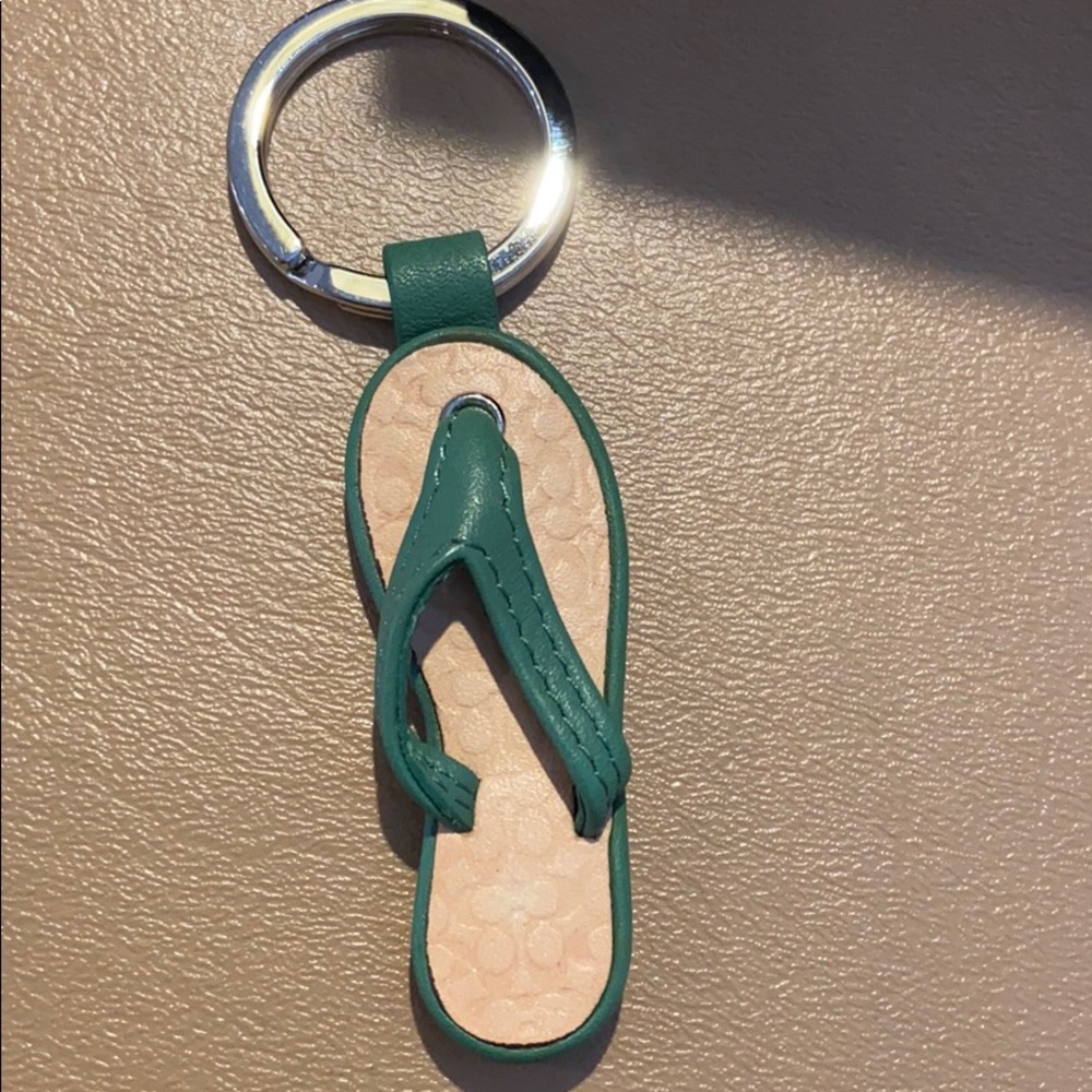 Coach Green Thong/FlipFlop Keyfob/Keychain NWOT